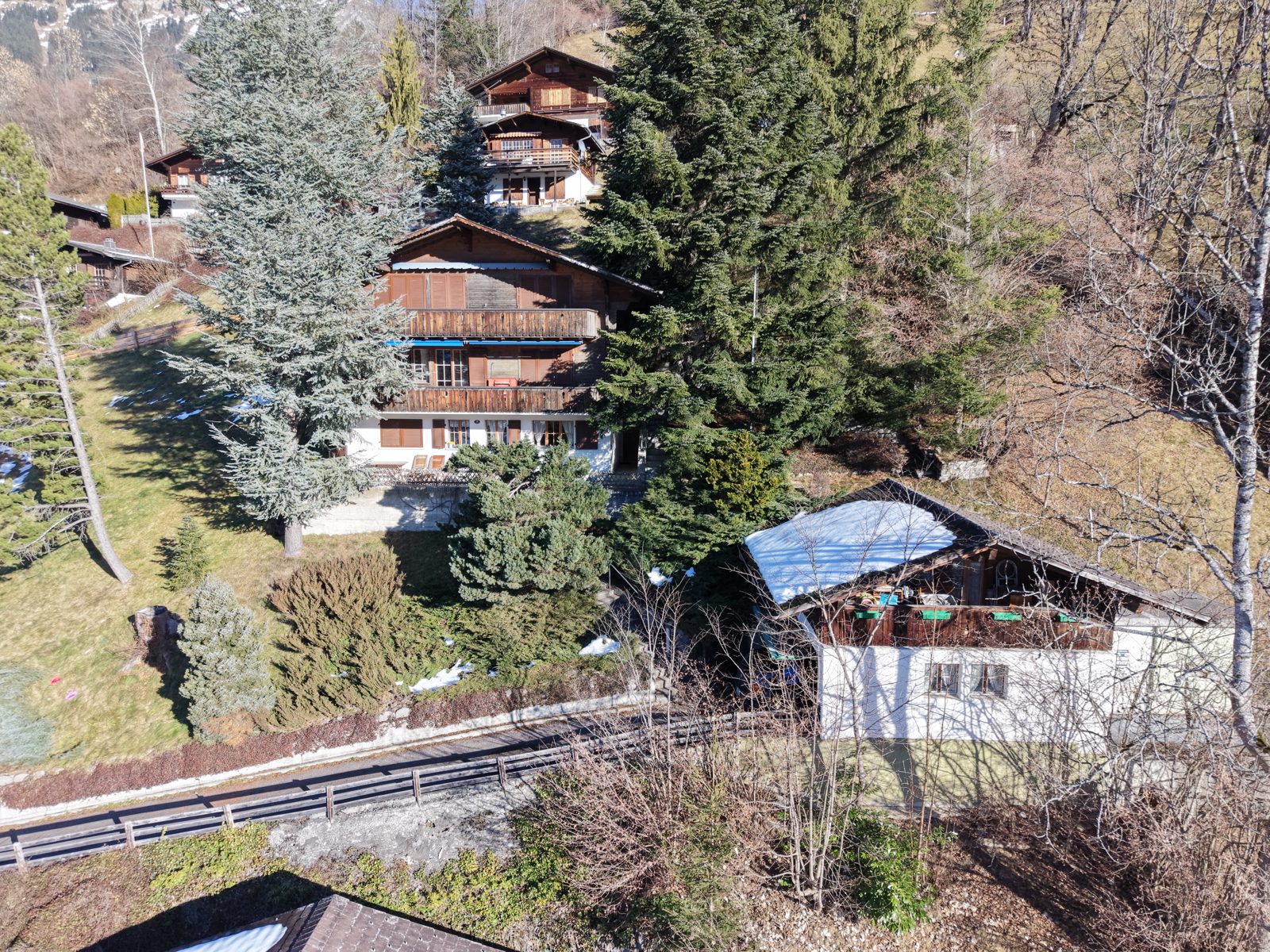 Chalet aus der Luft